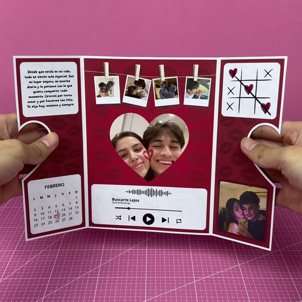 Carta corazón "Te amo" - Plantilla Canva